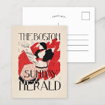 Cartão Postal Vintage Boston Sunday Herald Women's Edition<br><div class="desc">The Boston Sunday Herald, 10 de fevereiro. Um número especial para senhoras (1890-1920) | Esta ilustração vintage para o "Boston Sunday Herald" de 10 de fevereiro, durante o início do 20, apresenta um "Número Especial para Mulheres", captando a graça e a sofisticação da moda feminina e dos interesses da época....</div>