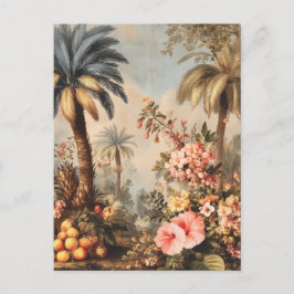 Cartão Postal Vintage Botanical Scene with Palms