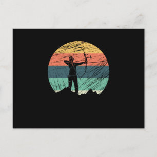 Cartão Postal Vintage Bowman Retro Archery ow Arrow Archer Gift