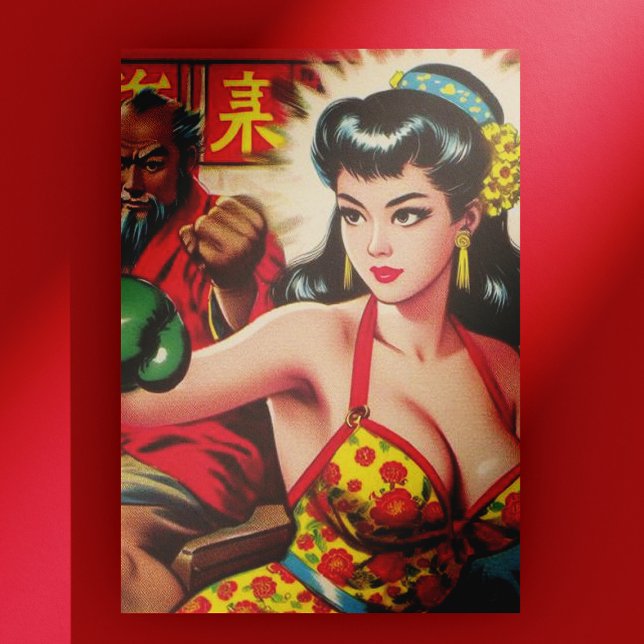 Cartão Postal Vintage Boxe Girl (Criador carregado)