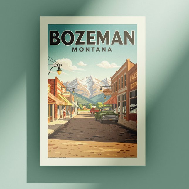 Cartão Postal Vintage Bozeman Montana (Criador carregado)