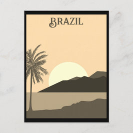 Cartão Postal Vintage Brasil Tropical Beach Ocean Viagem