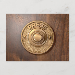 Cartão Postal Vintage Brass Doorbell