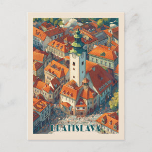 Cartão Postal Vintage Bratislava Slovakia Viagem, Antiga Torre M