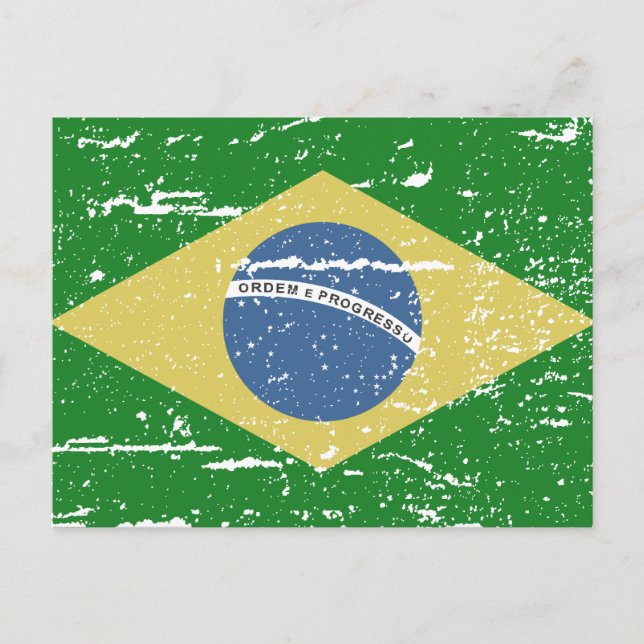 Cartão Postal Vintage Brazil Flag (Frente)