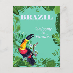 Cartão Postal Vintage Brazil Welcome to Paradise Travel