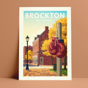 Cartão Postal Vintage Brockton Massachusetts
