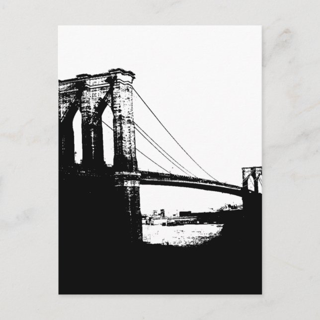 Cartão Postal Vintage Brooklyn Bridge (Frente)