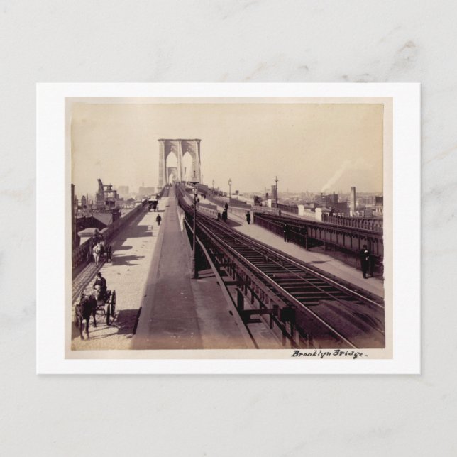 Cartão Postal Vintage Brooklyn Bridge (Frente)