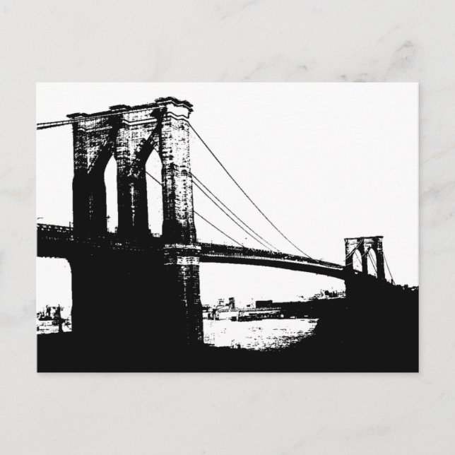 Cartão Postal Vintage Brooklyn Bridge (Frente)
