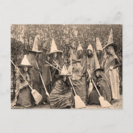 Cartão Postal Vintage bruxas fotográficas mulheres em fantasia