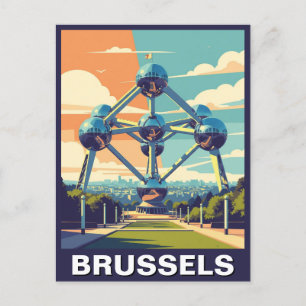 Cartão Postal Vintage Bruxelas Bélgica Atomium Viagem