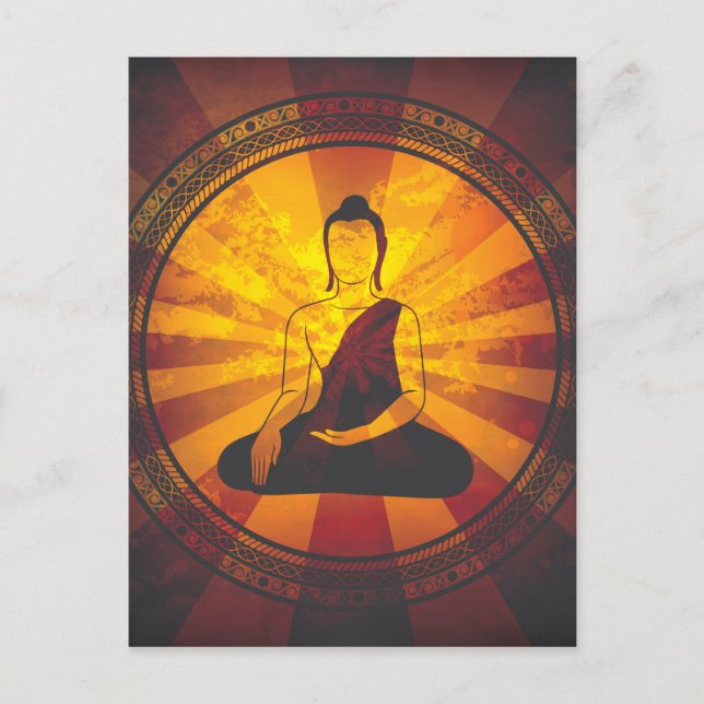 Cartão Postal Vintage Buddha Impressão (Frente)