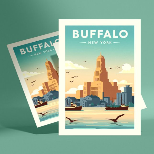 Cartão Postal Vintage Buffalo (Criador carregado)