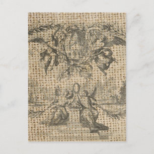 Cartão Postal vintage burlap religioso paraíso vitoriano