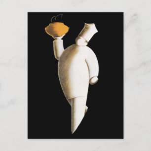 Cartão Postal Vintage Business, Art Deco Restaurant Chef