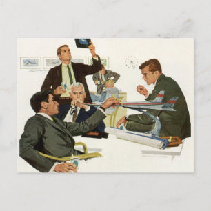 Cartão Postal Vintage Business, Reunião com executivos de linha