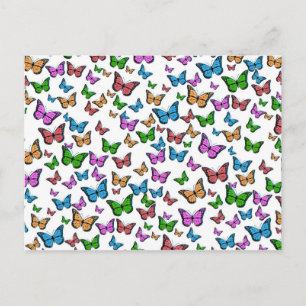 Cartão Postal Vintage Butterfly Papillon Antiga Ilustração Art