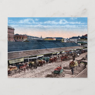 Cartão Postal Vintage c1910 French Market New Orleans LA (cor)