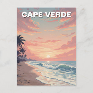 Cartão Postal Vintage Cabo Verde Sunset