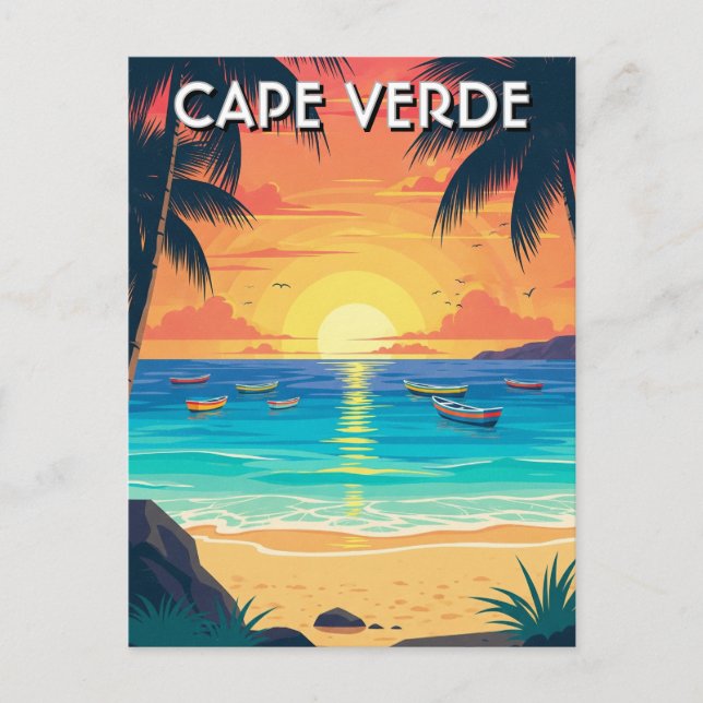 Cartão Postal Vintage Cabo Verde Viagem (Frente)