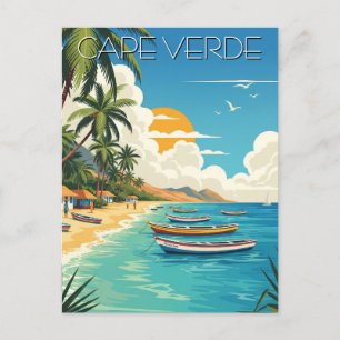 Cartão Postal Vintage Cabo Verde Viagem
