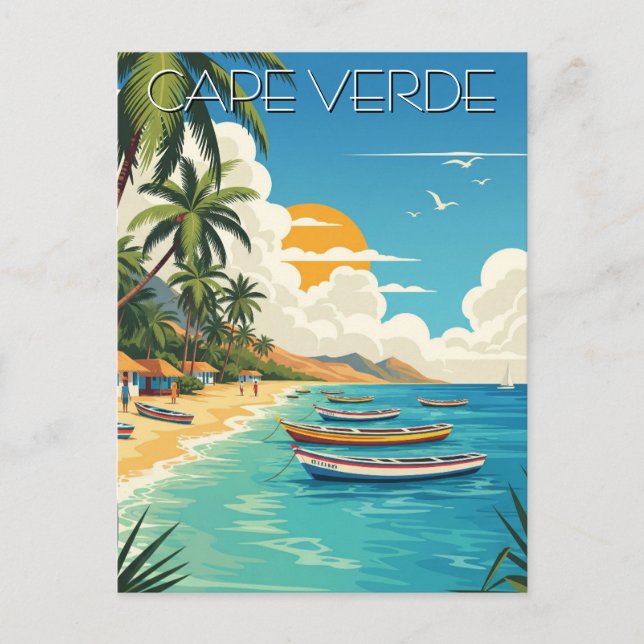Cartão Postal Vintage Cabo Verde Viagem (Frente)