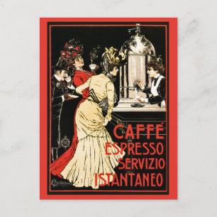 Cartão Postal Vintage café vitoriano italiano expresso e