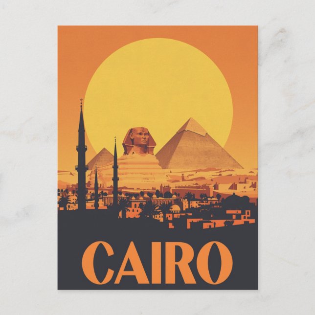 Cartão Postal Vintage Cairo Sunset (Frente)