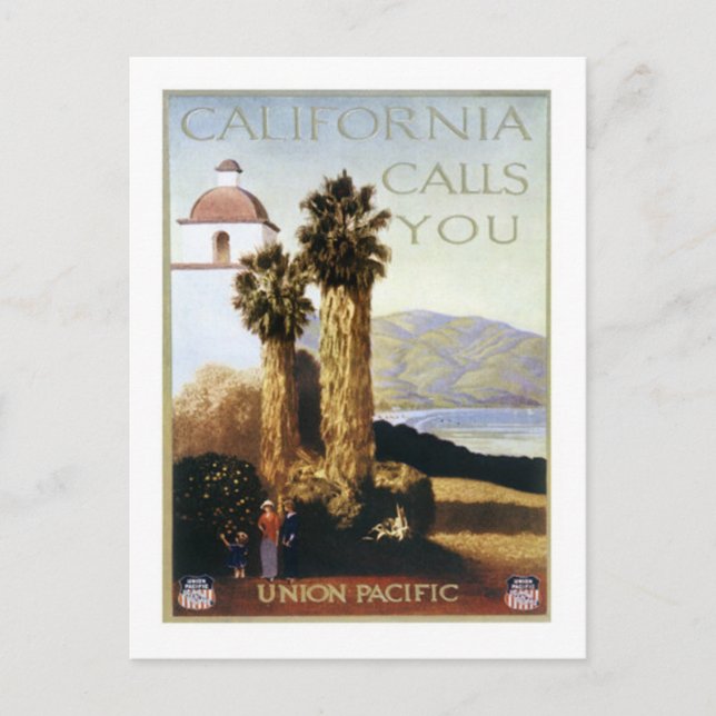 Cartão Postal Vintage California, EUA - (Frente)