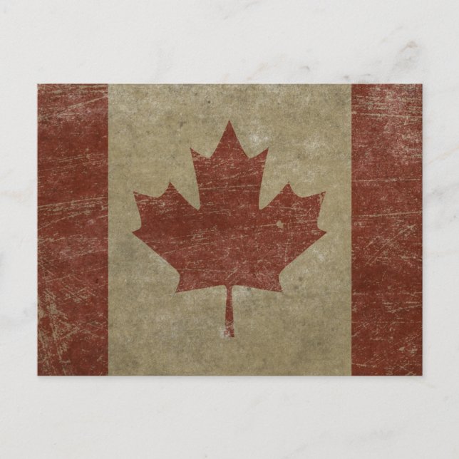 Cartão Postal Vintage Canada Flag (Frente)