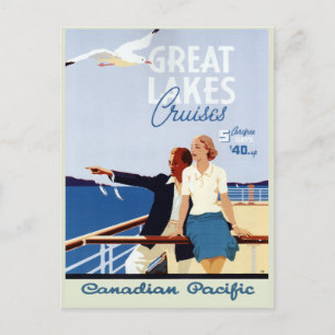 Cartão Postal Vintage Canadian Cruise Line Excelente