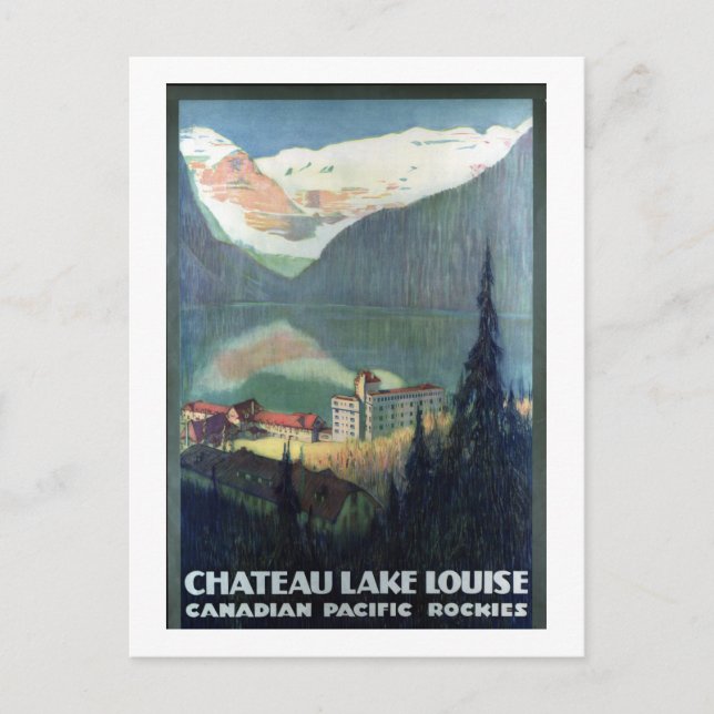 Cartão Postal Vintage Canadian Pacific Rockies Lake Louise (Frente)