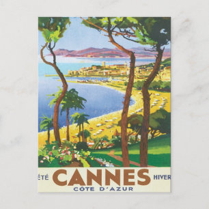 Cartão Postal Vintage Cannes Cote D'azur