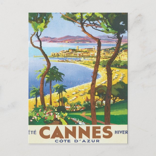 Cartão Postal Vintage Cannes Cote D'azur (Frente)