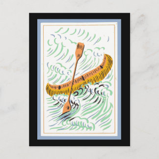 Cartão Postal Vintage Canoe Art
