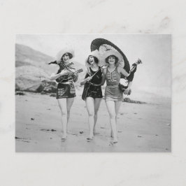 Cartão Postal Vintage Cantando Besties de Praia