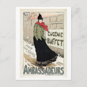 Cartão Postal Vintage, cantora francesa Eugénie Buffet