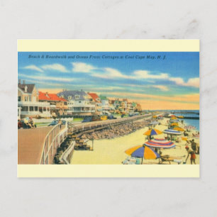 Cartão postal Vintage Cape May Beach e Boardwalk