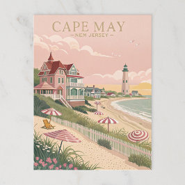 Cartão Postal Vintage Cape May New Jersey Beach