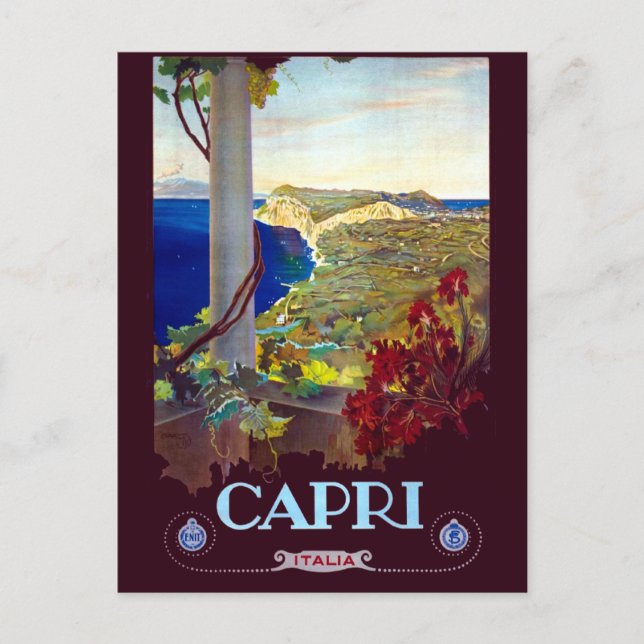 Cartão Postal Vintage Capri Itália Viagem (Frente)
