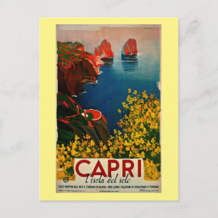 Cartão postal Vintage Capri L'Isola del Sole Itáli