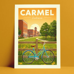 Cartão Postal Vintage Carmel Indiana
