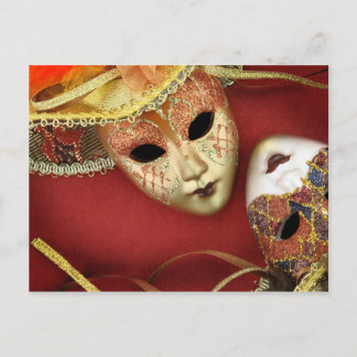 Cartão Postal Vintage carnival masks