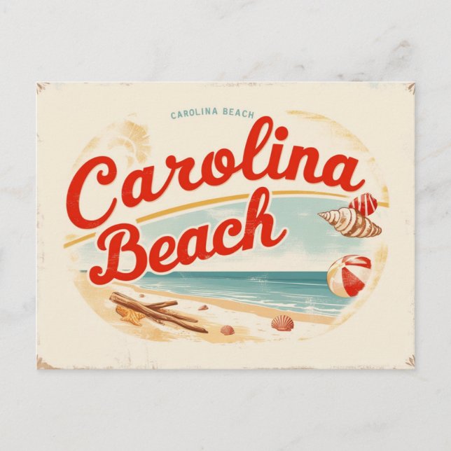 Cartão Postal Vintage Carolina Beach (Frente)