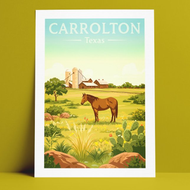 Cartão Postal Vintage Carrolton Texas (Criador carregado)