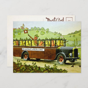 Cartão postal Vintage Carrot Bus 