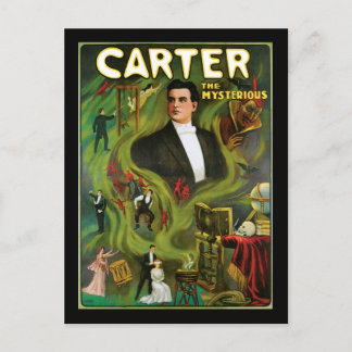 Cartão Postal Vintage Carter o Misterioso Poster mágico