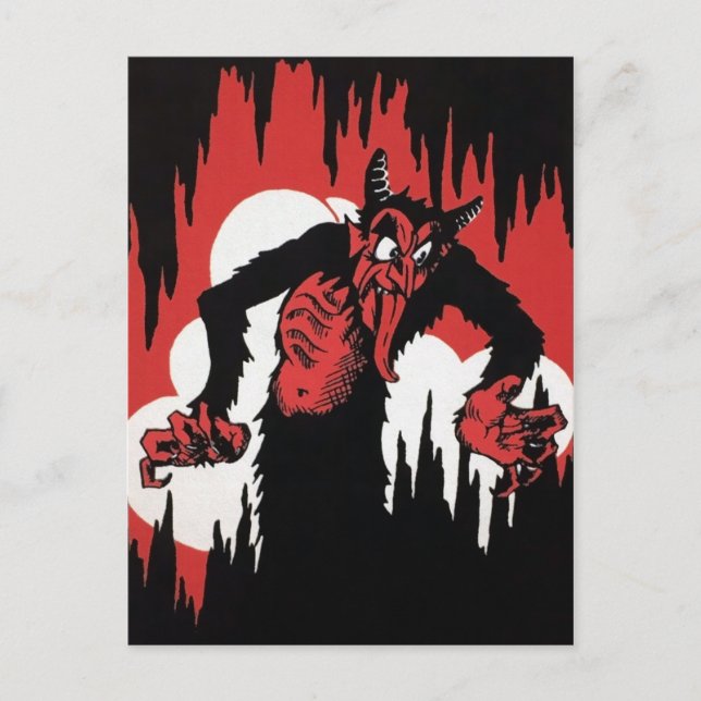Cartão Postal Vintage Cartoon Krampus (Frente)