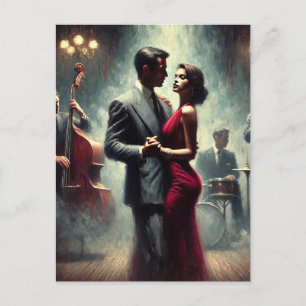 Cartão Postal Vintage Casal Dancing Jazz Club